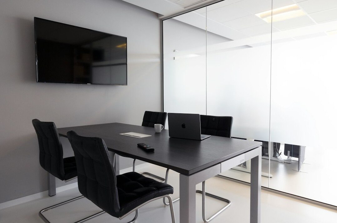 Conference room with a presentation screen