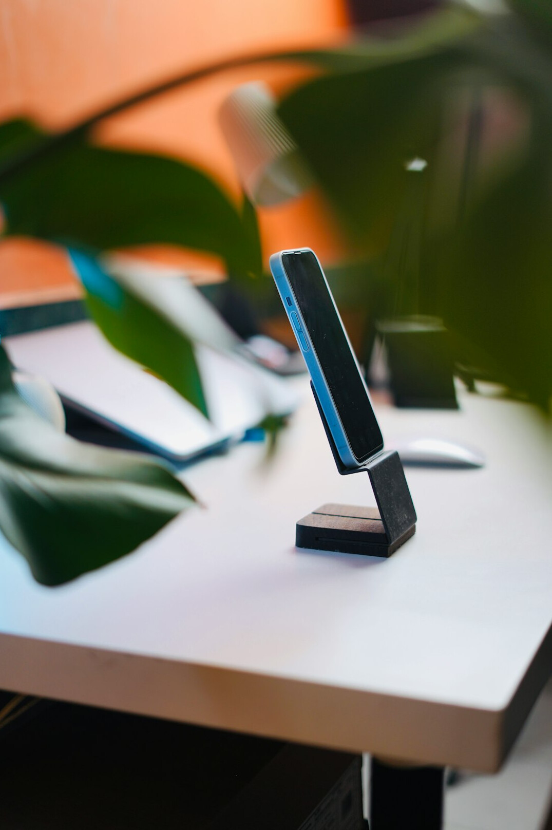Broadcast microphone on a news desk